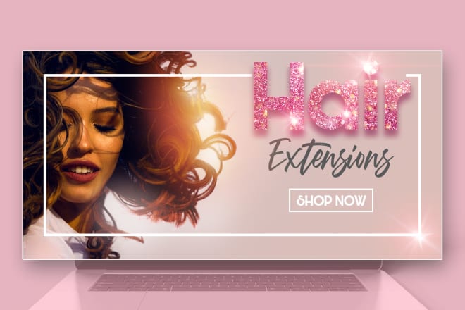 I will design elegant beauty and hair extensions web banner