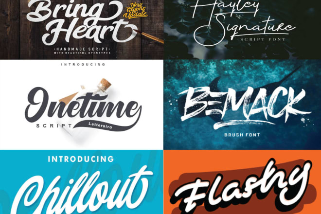 I will design font logo handwritten and text