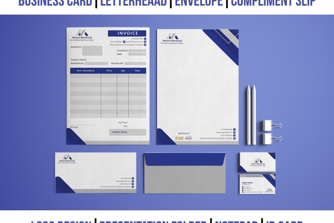 I will design letterhead, business card and stationery branding