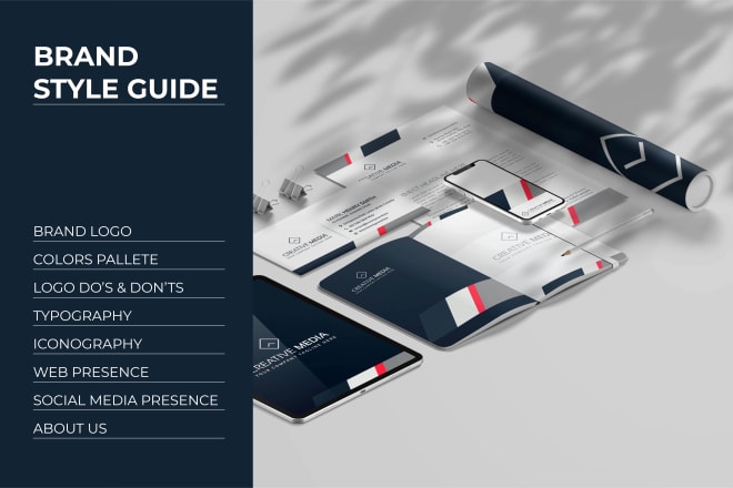 I will design logo and brand style guideline book