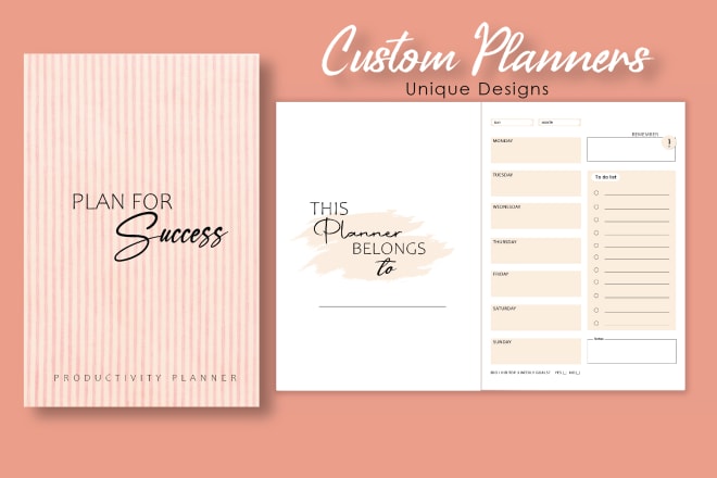 I will design minimalist custom planner, calendar, and journal layout