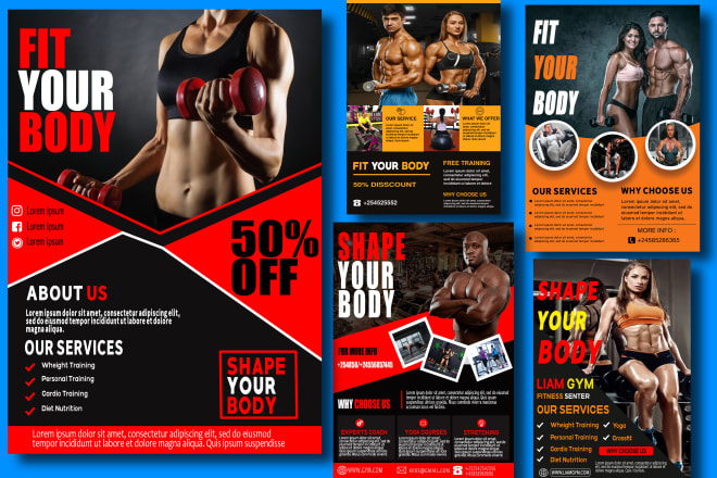 I will design modern flyer for gym fitness sports flyer in 12 hr