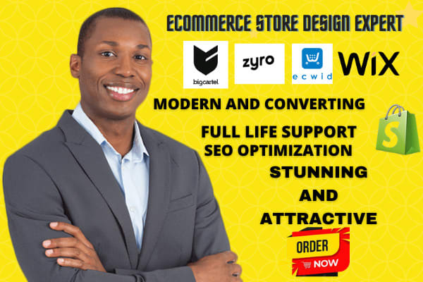 I will design or redesign ecommerce bigcommerce, ecwid, 3dcart, wix, shopify, website