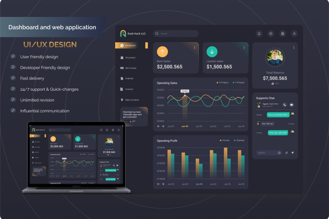 I will design premium dashboard, admin panel and web application UI