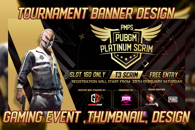 I will design professional esports tournament banner flyer poster or any gaming event