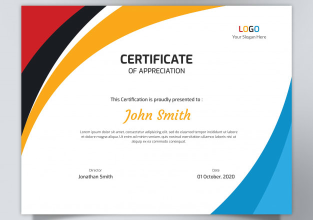 I will design professional modern creative award certificates