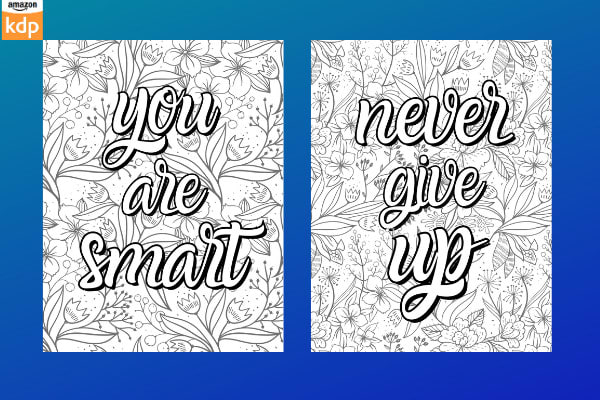 I will design quotes coloring book pages for amazon kdp