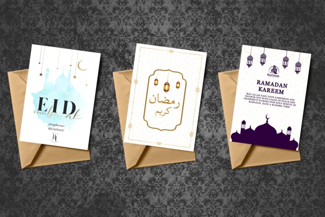 I will design ramadan kareem or eid, greeting card, or invitation card