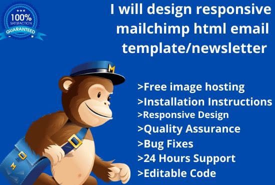 I will design responsive mail chimp html email template or newsletter