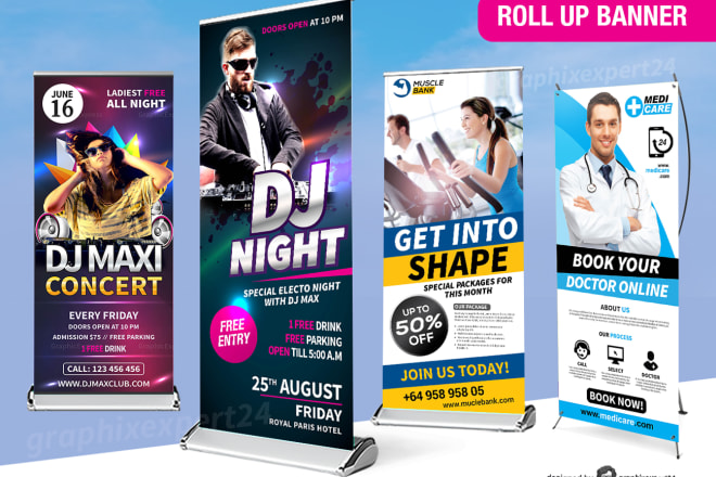 I will design retractable banner, x pennant, pull up and backdrop