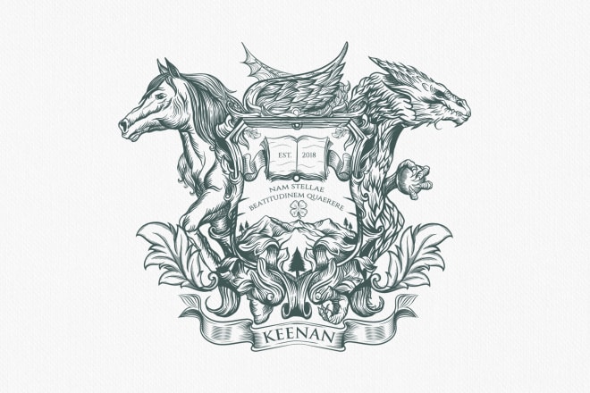 I will design traditional coat of arms from given brief