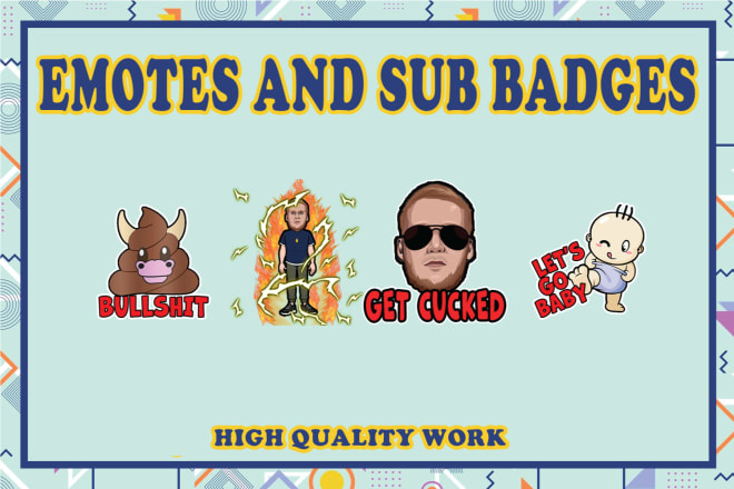 I will design twitch emotes, twitch badges, twitch sub badges