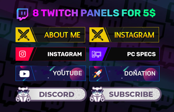 I will design twitch profile panels