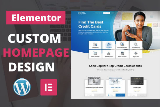 I will design unique custom homepage design with elementor