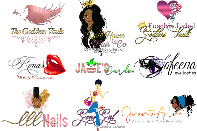 I will design unique girly feminine business logo