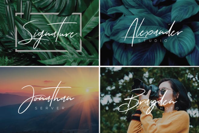 I will design unique signature handwriting and photography logo