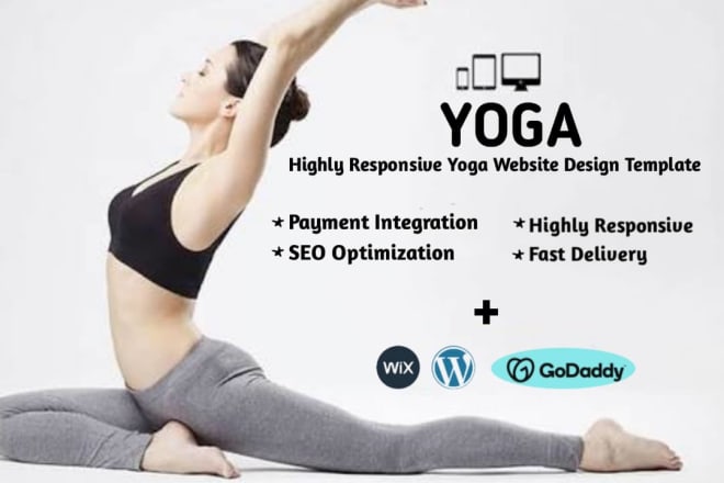 I will design yoga, fitness, gym health and fitness, sport website
