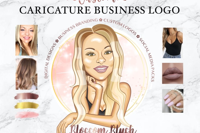 I will design you a caricature business logo