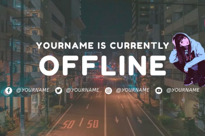 I will design your custom twitch banner and screen