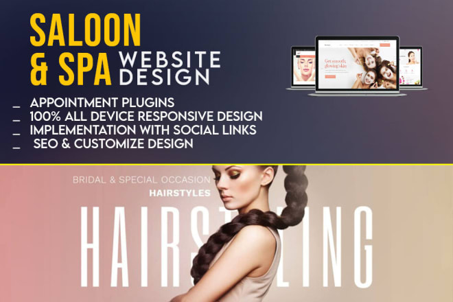 I will design your saloon, beauty parlor, spa website
