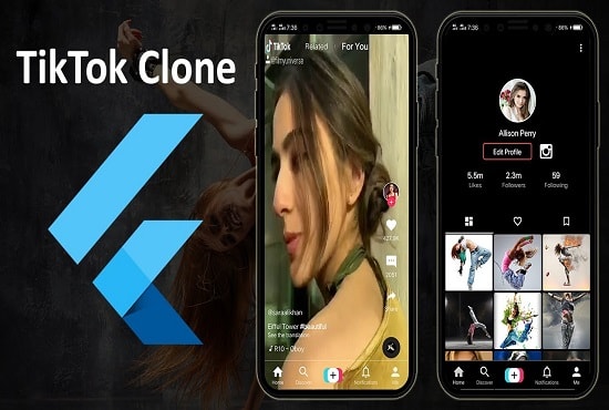 I will develop amazing tik tok app, tiktok clone app for android and ios