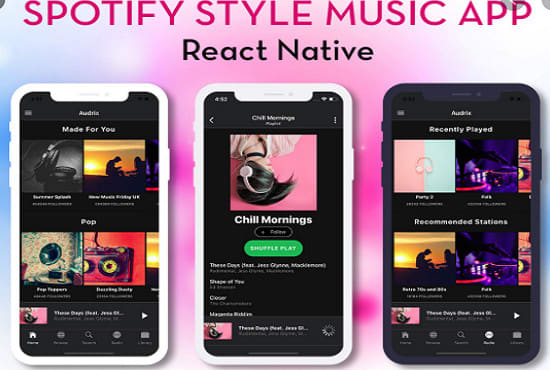 I will develop professional spotify music app,music streaming app,spotify app