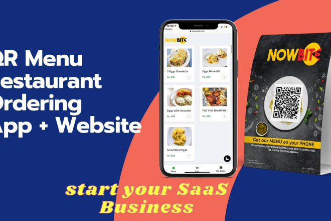 I will develop qr code restaurant menu app with ordering system