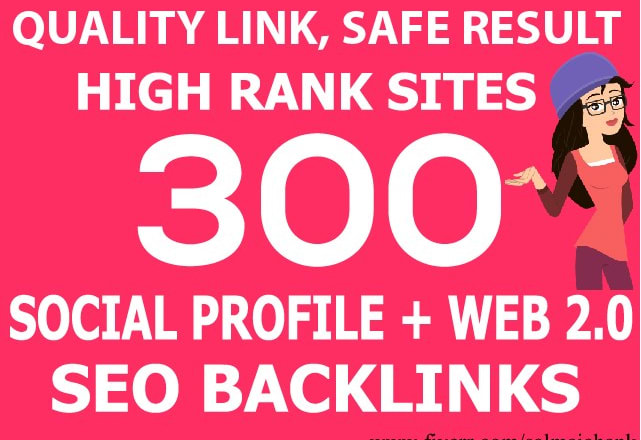 I will do 200 social profiles, web 2,0 high rank sites seo backlinks