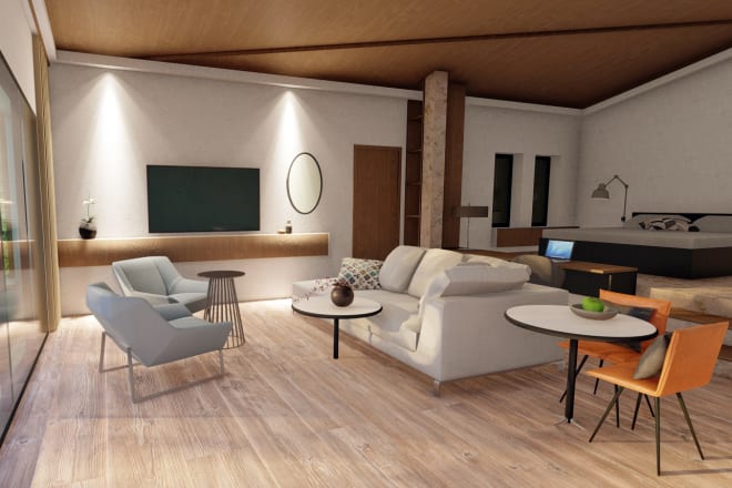 I will do 2d plans, design and renders for your apartment