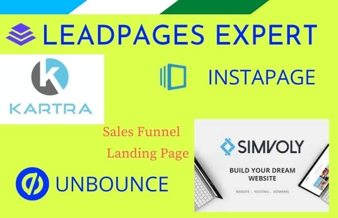 I will do all leadpages, unbounce, landing page, instapage work
