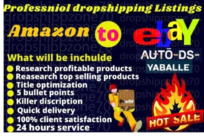 I will do amazon to ebay dropshipping hot selling listings