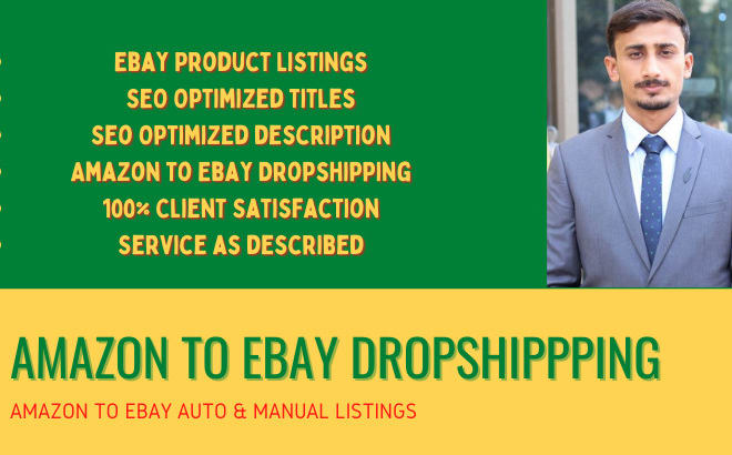 I will do amazon to ebay dropshipping listings