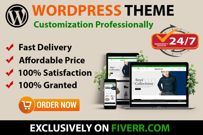 I will do any wordpress premium theme customization within 24 hours