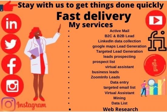 I will do b2b b2c lead generation and virtual assistant data entry