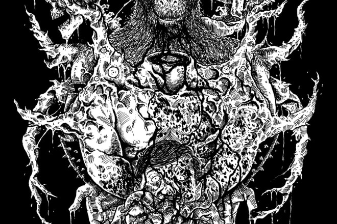 I will do brutal, gory, black and white artwork