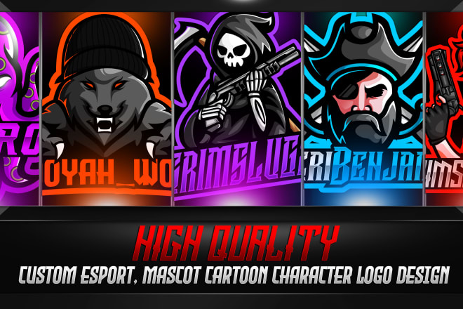 I will do cartoon or mascot logo for twitch, esport,sports