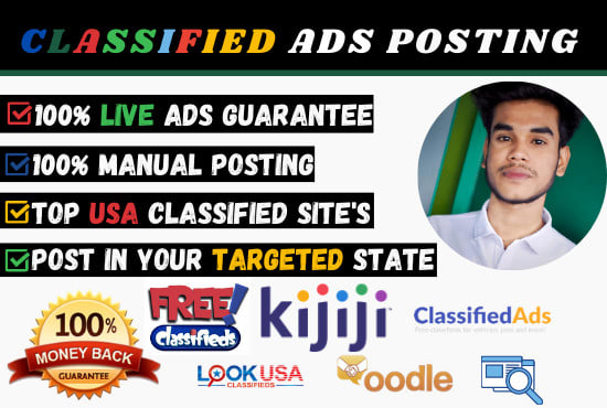 I will do classifieds ads posting in USA top rated sites