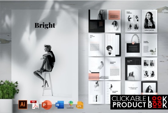 I will do clickable digital lookbook, sell sheet, line sheet, product catalog