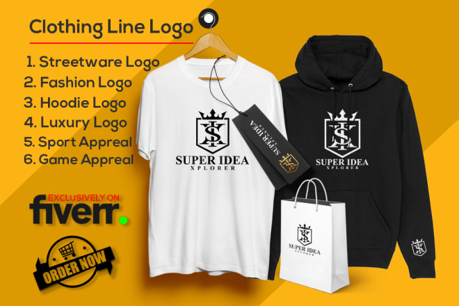 I will do clothing line, streetwear, fashion, luxury brand logo