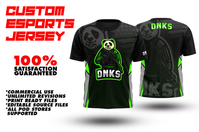 I will do custom esports jersey and sports kit design