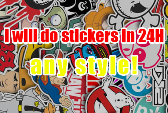 I will do custom sticker design 24h