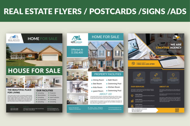 I will do design professional real estate flyer, brochure and banner