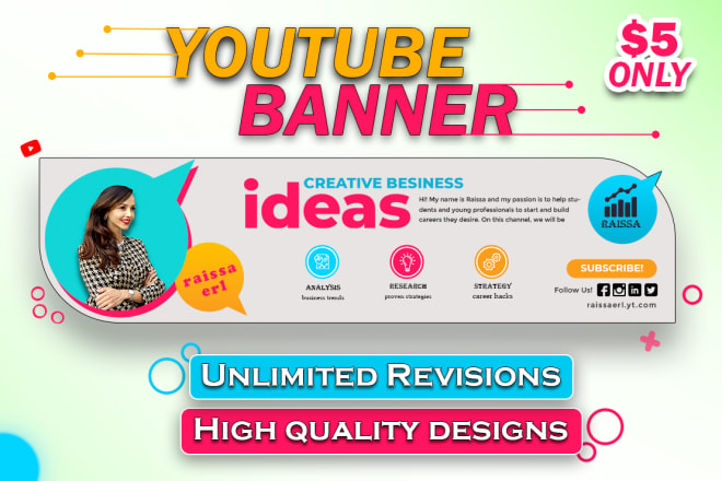 I will do design professional youtube channel art and banner