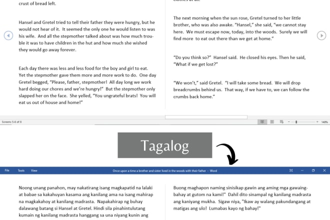 I will do english to tagalog translation