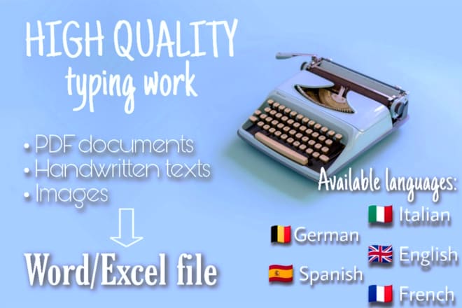 I will do fast typing job in only 24 hours