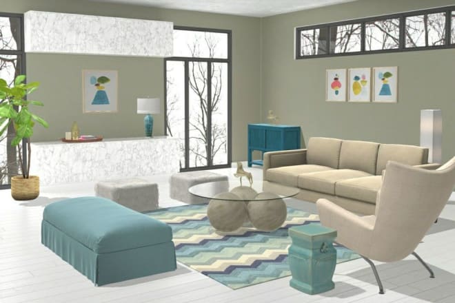 I will do full interior design with best best photos of render