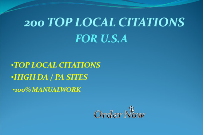 I will do high da,pa USA local citations and directory submission for gmb