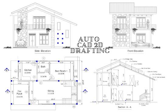 I will do house plans autocad drawings drafting 2d floor plan