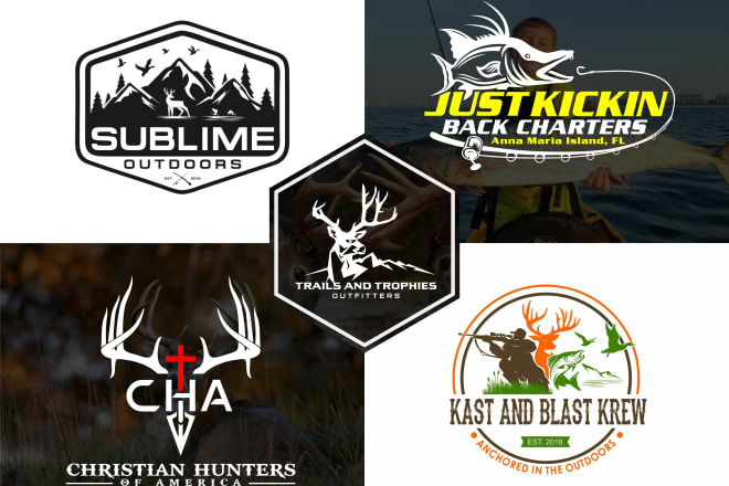 I will do hunting and fishing logo super fast delivery