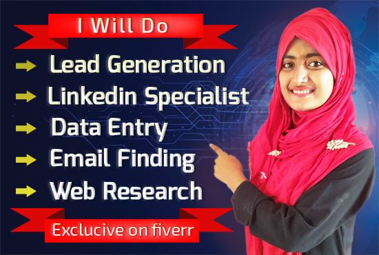 I will do lead generation, business email, and linkedin lead generation